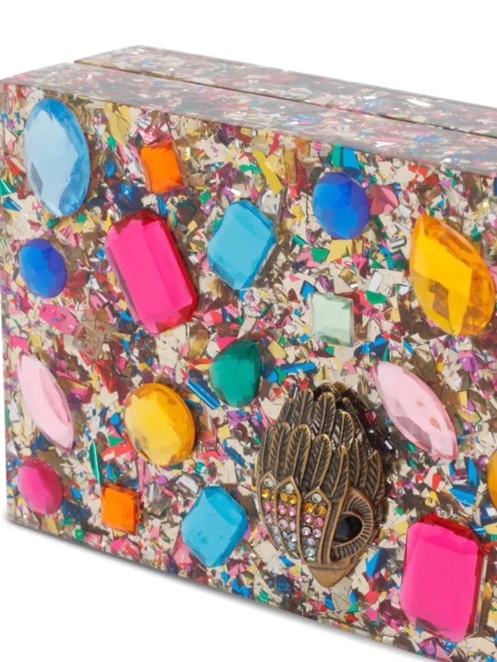 Kurt Geiger London Crystal Box Clutch Multicolor NWT Chain Strap - Picture 4 of 6